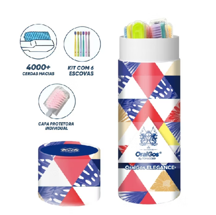 OralGos Escova de Dente Deep Cleaning Pacote Familiar Com 6 Unidades