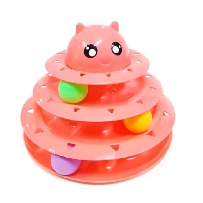 Brinquedo Interativo para Gato Torre De 3 e 4 Bolinhas – 4 Níveis