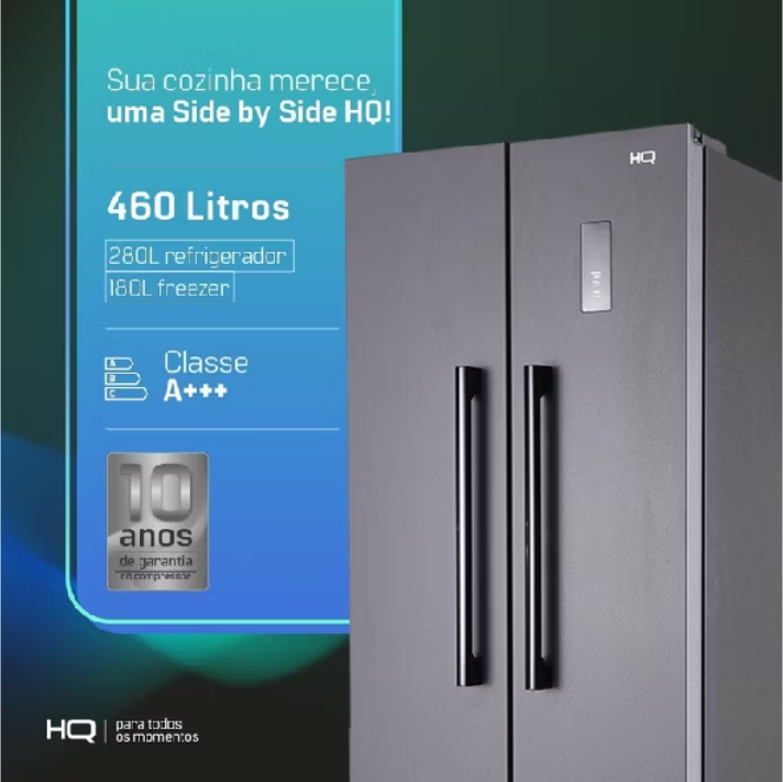 Refrigerador HQ Frost Free Side By Side 460 Litros